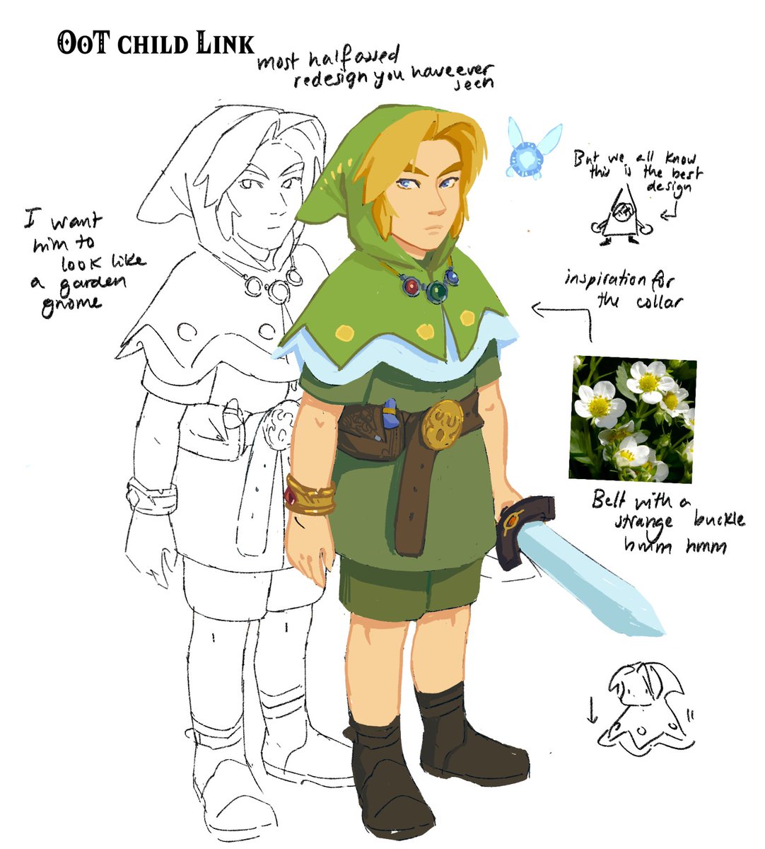 OoT child link redesign cuz I've been thinking about this garden gnome for too long. No notes, just take this child 