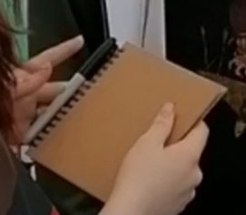 Invisible_live_'s tweet photo. // pls rt
If anyone has found or stolen a light brown cover small notebook with a black metal spring, thick white paper and signatures inside it in black marker (pictures) please be a good person and give it back, it means the world to me. 
Please I beg you help me find it https://t.co/APCO4jOh0g