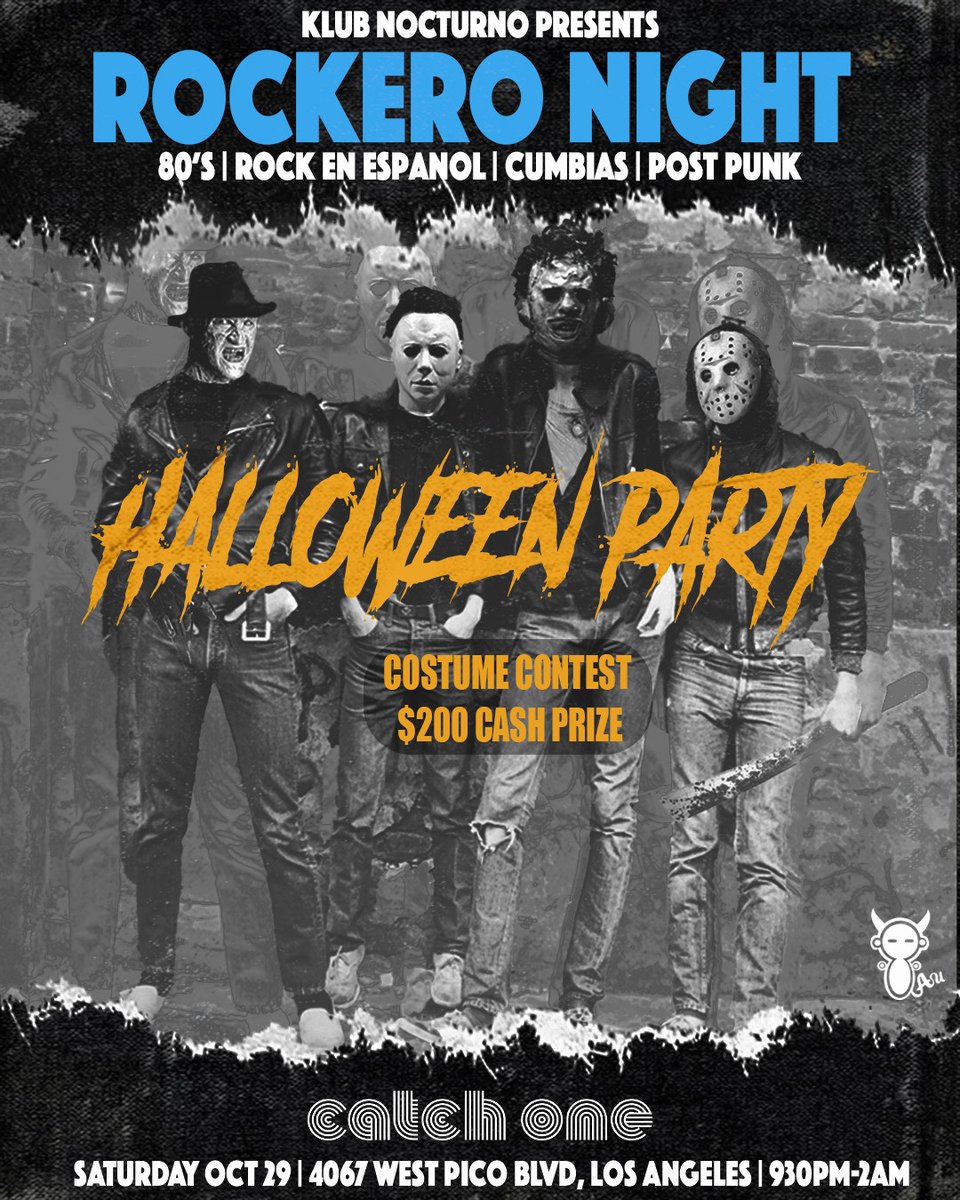catchonela's tweet photo. 🚨 LOW TICKET WARNING 🎃 ROCKERO NIGHT: HALLOWEEN PARTY 🎃 Oct 29th 👻 COSTUME CONTEST $200 CASH PRIZE #CatchOneLA … See ya ghouls on the dance floor 🧛🏼♀️🧛🏼 (costumes are encouraged but not required) #KlubNocturno #RockeroNight #LAHalloween
🎟️ Tickets: https://t.co/5w5Xj0yGzX https://t.co/pQxeaf1zLv
