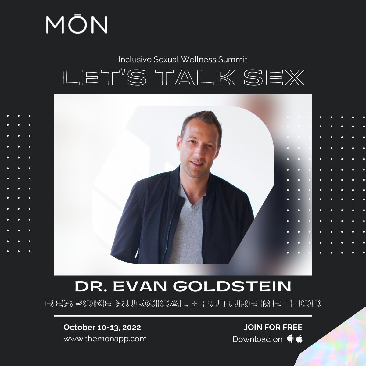 TheMONApp's tweet photo. Thank you @drevangoldstein from @bespokesurgical and @TheFutureMethod for speaking with @TheMONApp community today! Listen to replays in the library!
JOIN FOR FREE: https://t.co/TEwp3Cbqnk
#themonapp #LTSsummit2022 #sexualwellness https://t.co/uk5P6tnK40