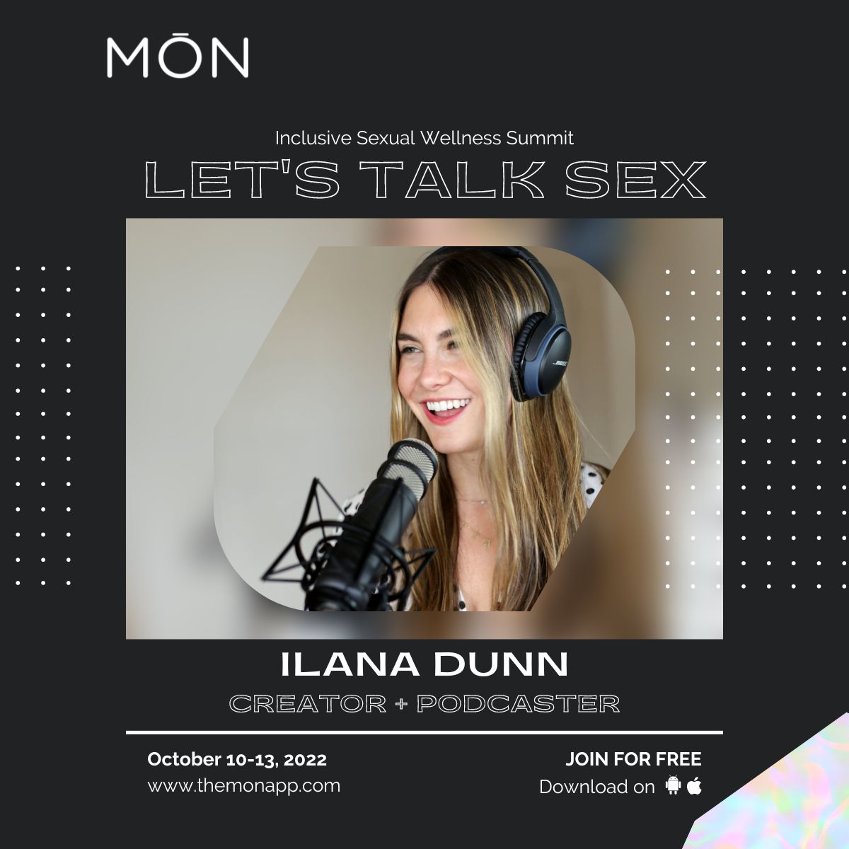 TheMONApp's tweet photo. Drop in @ 7pm EST to chat with Ilana Dunn (@seeingotherppls) and co exclusively on @TheMONApp today.
CLICK TO JOIN: https://t.co/TEwp3Cbqnk
#themonapp #LTSSummit2022 #sexualwellness #relationships https://t.co/RdwBPYpPpM