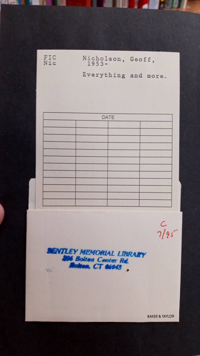 ryanblanck4's tweet image. I usually take pictures of ex-library books with library pockets on there as part of library ephemera stuff and we're browsing around at Goodwill before my work shift's started in the morning. #librarypockets #libraryephemera #librarycardpockets #exlibrarybooks #photography