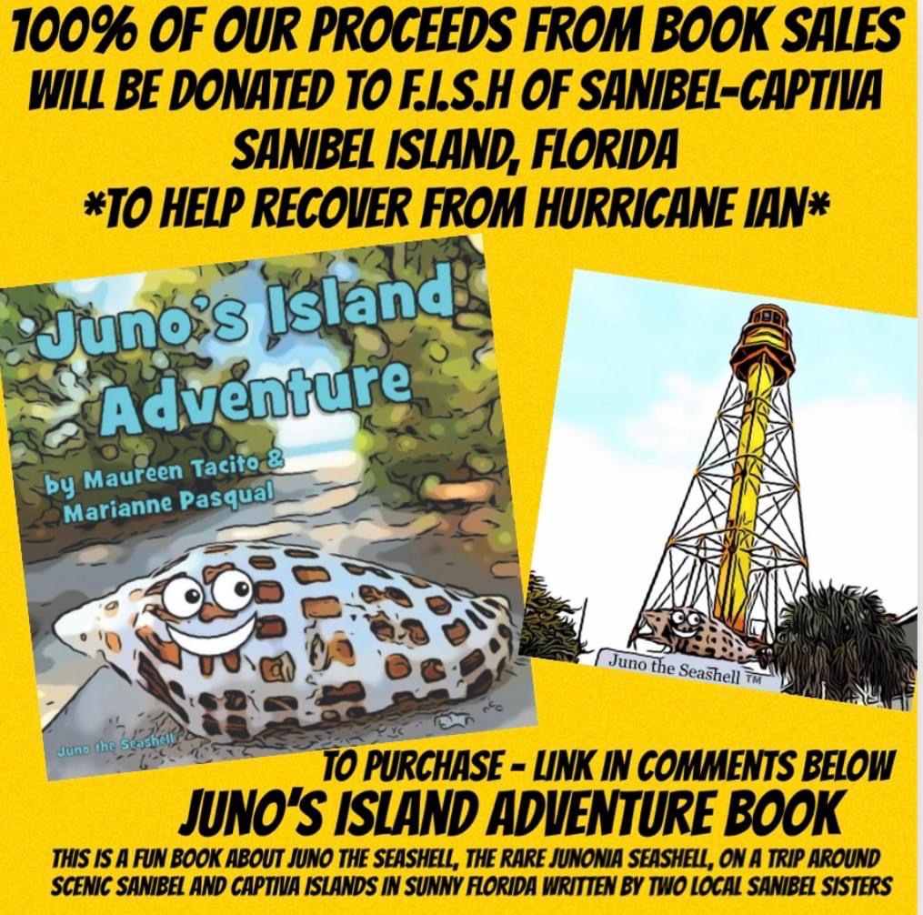 ondaopulse_io's tweet photo. ๐ฏ of our proceeds from Junoโs Island Adventure go to rebuilding Sanibel and Captiva Islands in Florida
https://t.co/qg2V15hGPP
#sanibel #sanibelisland #captiva #thejunobook #HurricaneIanrecovery#swflorida #Childrensbook #readwithjenna #seashells #rebuild #islandlife #RonDeSantis https://t.co/PKFMF6qs44