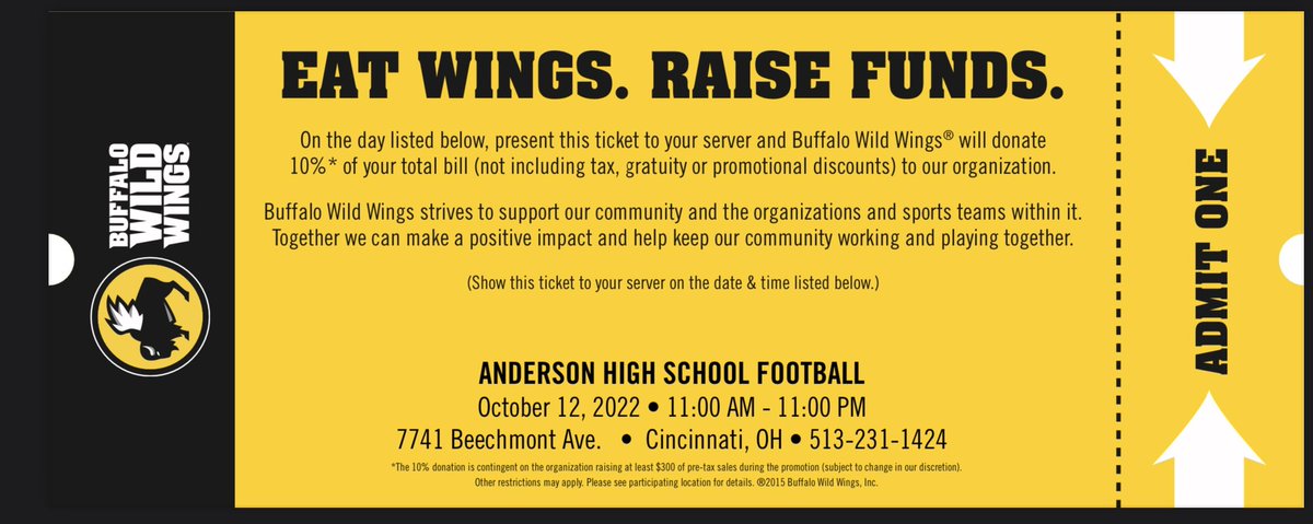 AHS_TDClub's tweet photo. ๐ฅ What a FUN week to be a #RaptorFan!!! ๐ฅ
Be sure to get your grub on at our local Beechmont @BWWings after cheering our @Nagel7football on to victory this Wednesday 10/12/22! Mention
@_AHS_Football at check out! ๐ @Boosters_AHS @AHSRowdies https://t.co/YVbAstFPDe