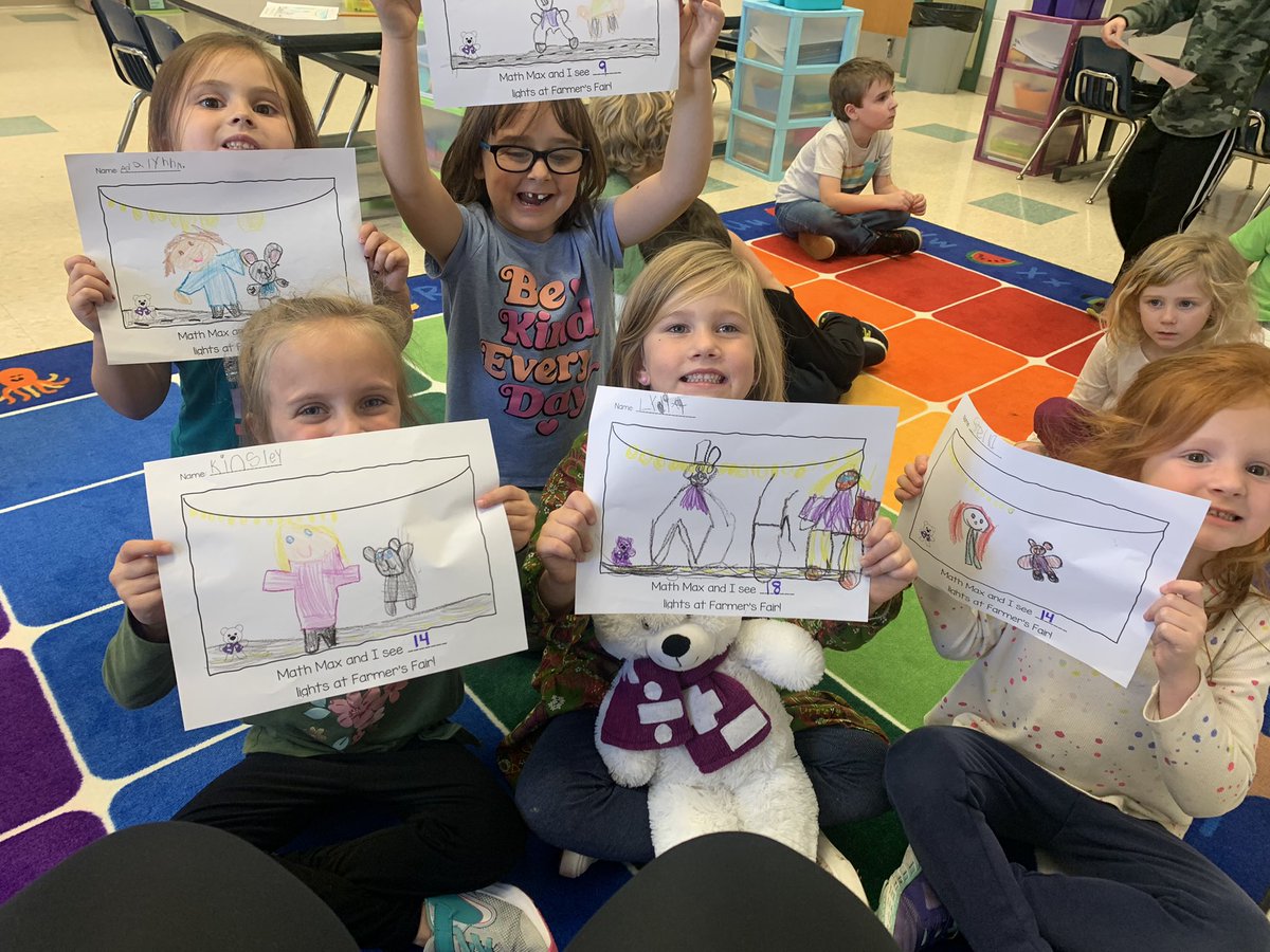 MrsLaneSMEK's tweet photo. Today we practiced counting with Math Max! You could say these kinder friends are excited for Farmerโs Fair on Friday. We love our little small town! ๐๐ปโโ๏ธ๐ฉโ๐พ๐๐ก@MathMax_andMrsB #BecomeBelongBeNorthern #SMERides https://t.co/18WYr4kCi9