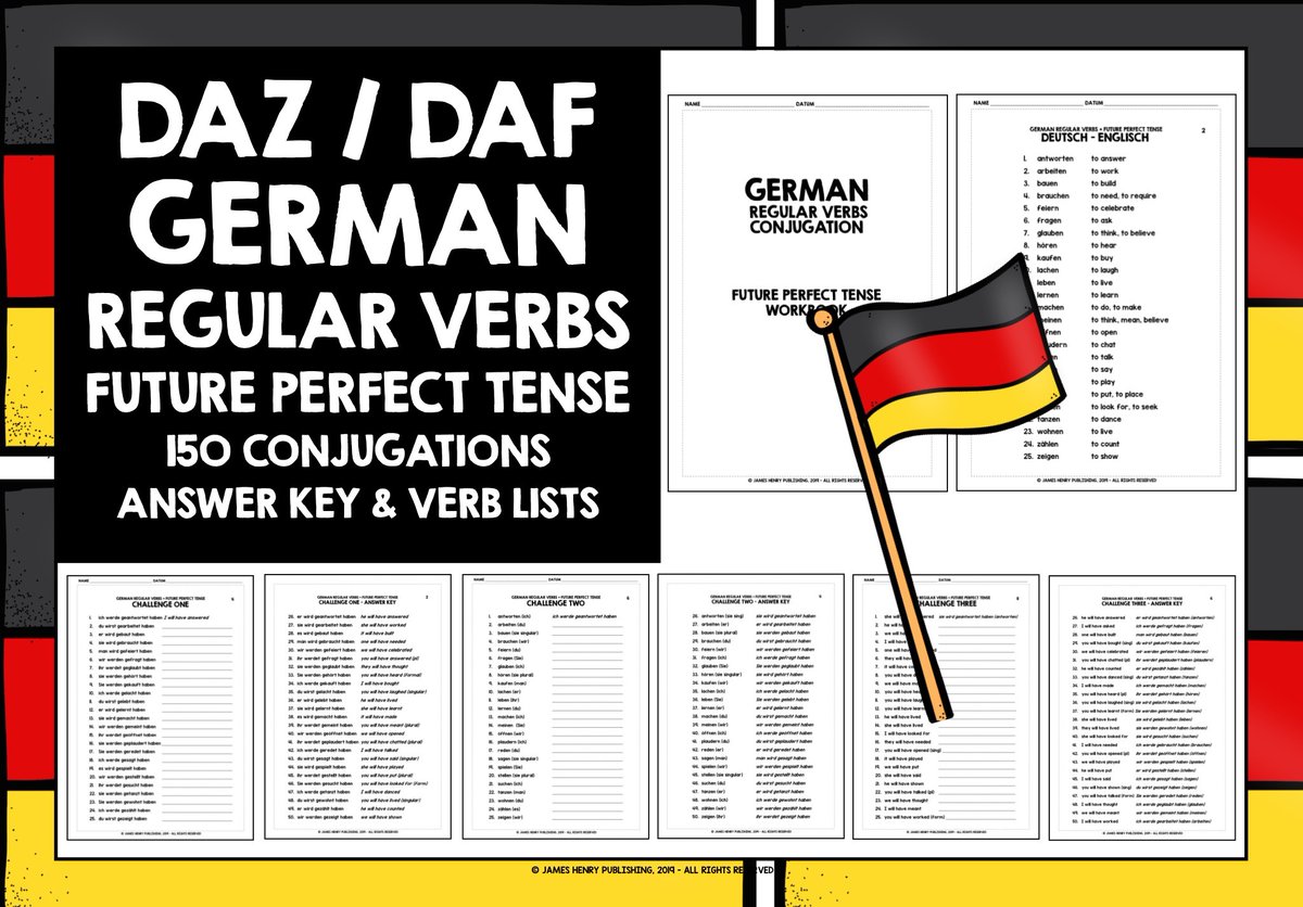 LivelyLangs's tweet photo. #germanregularverbs #deutscheregelmäßigeverben #ks5german #advancedgerman #MFL #mfltwitterati #germanconjugation #deutschekonjugation #daz #daf #germanfutureperfecttense #dasFuturII #Deutschlernen #thelivelylearningclassroom #thelivelylanguagesclassroom https://t.co/5iMPKrGMFx https://t.co/S65QadlCLO
