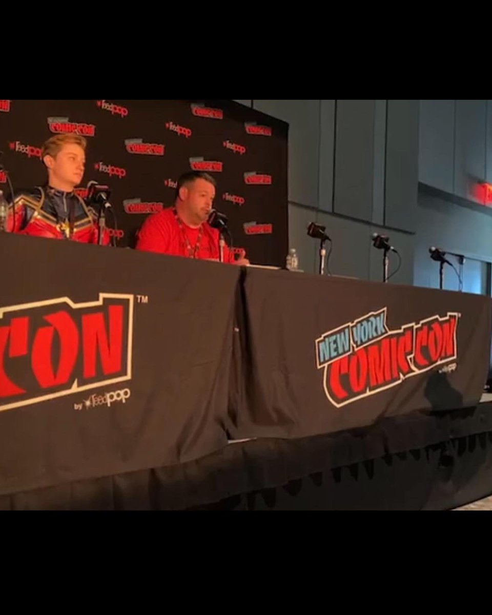 TCHSComicClub's tweet photo. We got to present at New York Comic Con about all the great things we have been doing at TCHS with comics and manga in the classroom! Also, lined up some big announcements for #TrentonCharityComicCon ‘23! Big thanks to everyone who supports these initiatives! #tchscbmc #TheTCCC https://t.co/fDvmT1aWI2
