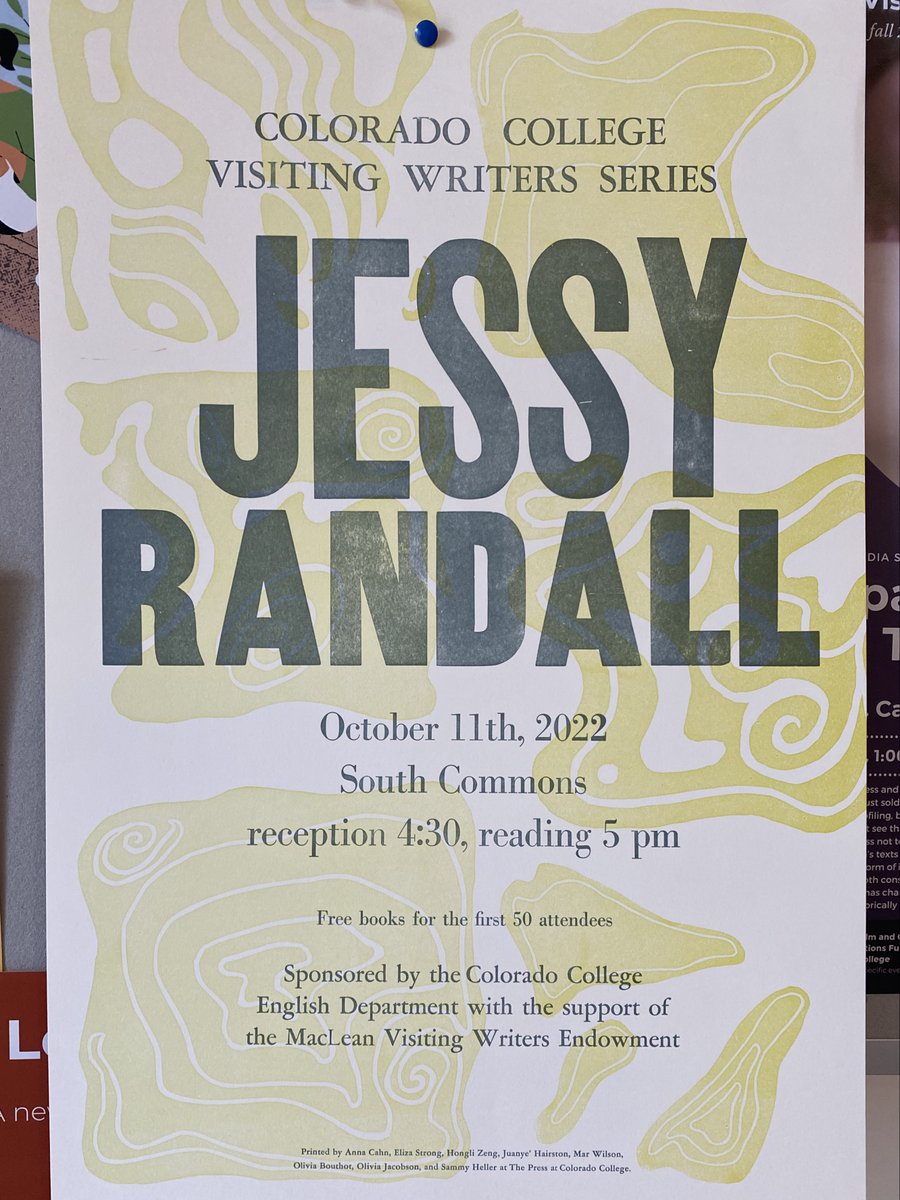 Our own College archivist, Jessy Randall, is reading from her newest book, Mathematics for Ladies: Poems on Women in Science, tomorrow at 5 in South Commons.