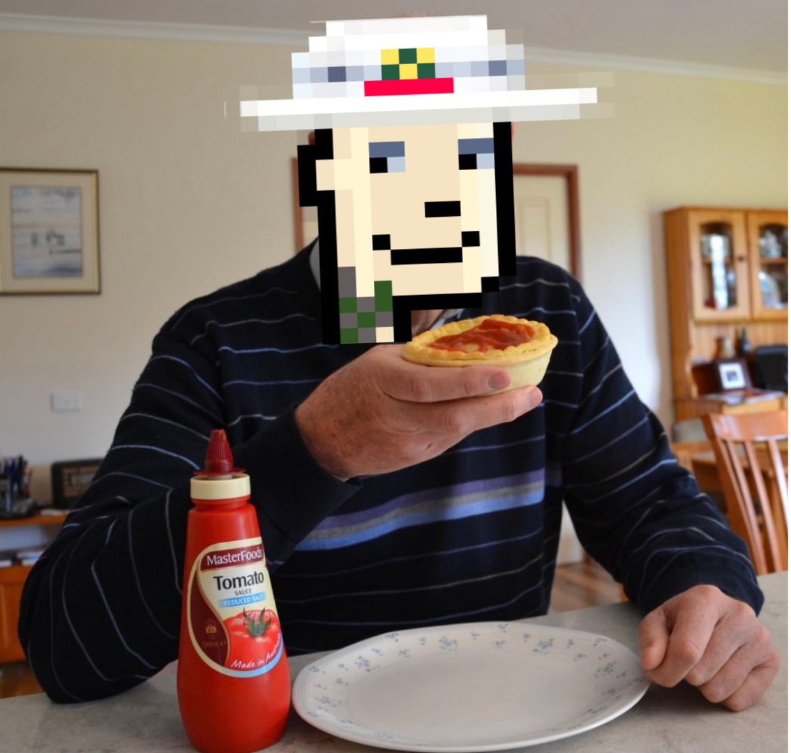 TheAussies_NFT's tweet photo. GD carnts! Who's grabbin a pie from the smoko truck today? #AussieWEB3 #aussiefollowaussie #carnt #DUD https://t.co/ukxVt2Ia5t