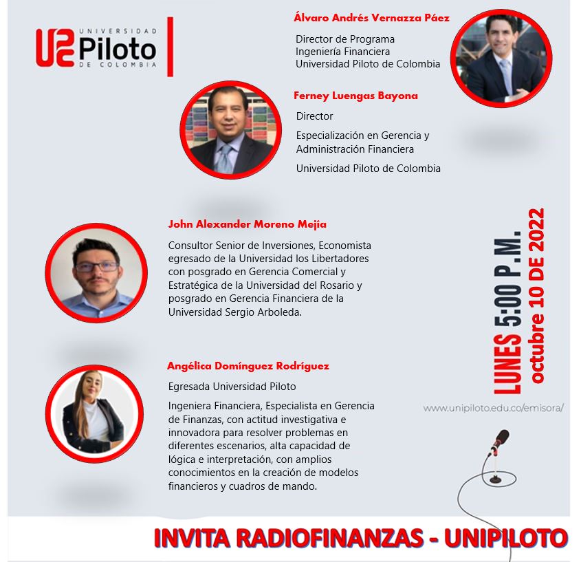 Unipilotoradio's tweet photo. #AlAire #Radio #Finanzas el encuentro con los mercados y las divisas, atiende nuestra cita cada lunes a las 5 por @Unipilotoradio.

#johnMoreno: Consultor de inversiones
#AngélicaDominguez gerente de finanzas
#FlavioMonroy Experto en finanzas

https://t.co/3CCqc2w184 https://t.co/7Ga3duSYHp