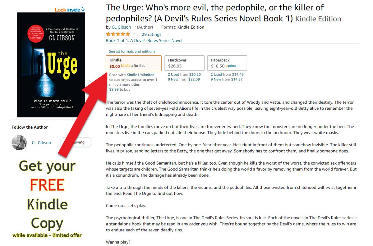 ChristiGibson's tweet photo. Limited Offer

Get your FREE Kindle copy. 

Write a review and let me know what you think.

https://t.co/Br2BaMKk4e

#thriller #freebooks #author #books https://t.co/f0fvRmt3l3