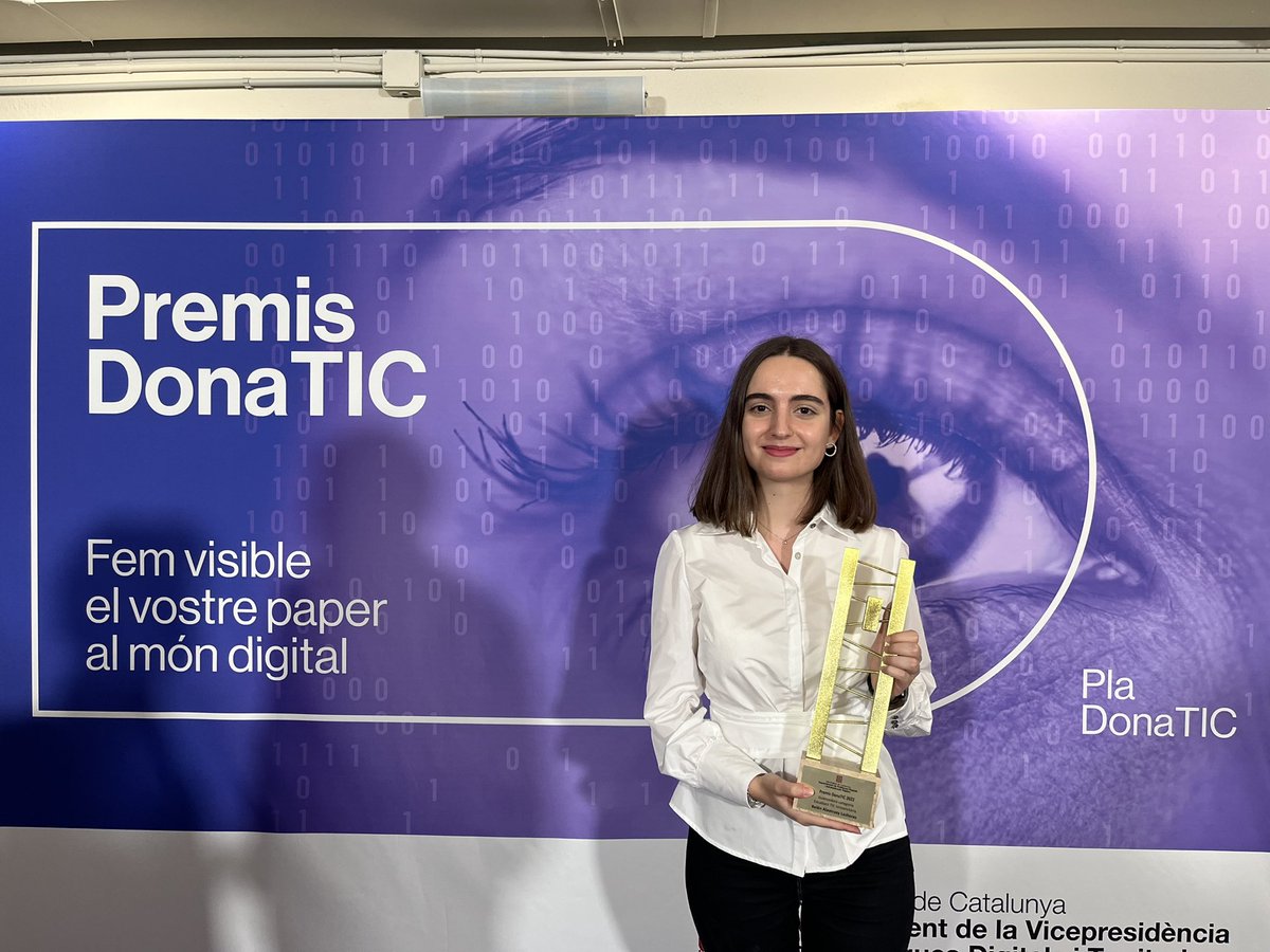 b_alastruey's tweet photo. Honored to share that I’ve been granted the ICTWoman of the year 2022 award for university students, by the Govt. of Catalonia @tic. This award recognizes women with remarkable careers, to foster girls vocations in ICT. Big thanks to everyone that has helped me get here!☺️ https://t.co/8fiaruJdq9