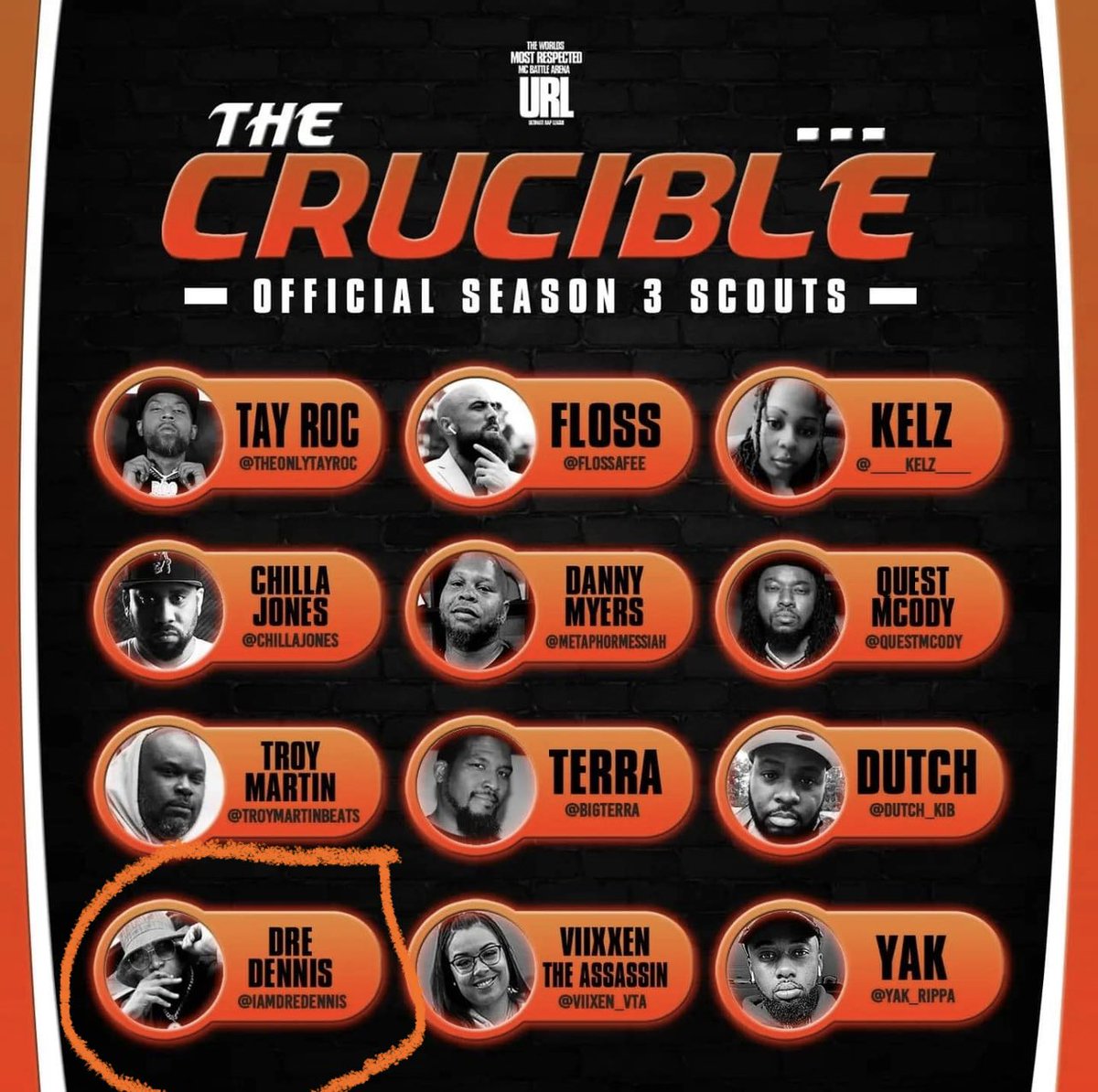 iAmDreDennis's tweet image. Officially a URL Crucible Scout! Season 3 is starting soon!

If you want to send me footage, send your best HAYMAKERS/HIGHLIGHTS. Not tryna sit through entire battles respectfully 

OR have your league book me to host so i can see you perform in person.