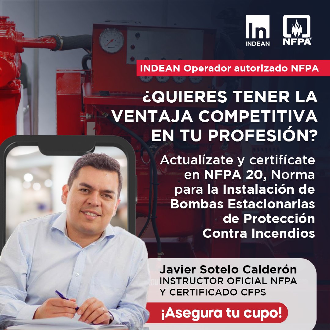 indeansas's tweet photo. Recuerda que aún estas a tiempo de certificarte por la @NFPA, en la norma NFPA 20. 

Si es tu primer curso de la NFPA con nosotros, recibirás un bono de $40 USD, si eres miembro GOLD INDEAN recibirás uno de $80 USD!!!! 

📱 https://t.co/sUeS7r3gOg
📱 https://t.co/jjWs3ODwBz https://t.co/RHCCuWcDgn