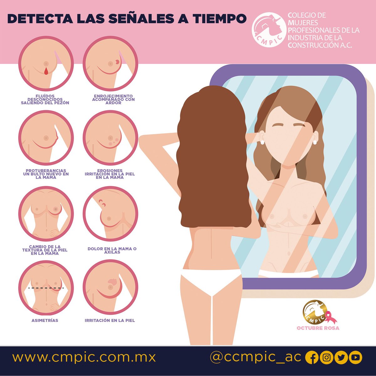 CCmpic's tweet photo. La detección anticipada del Cáncer de mama es crucial para afrontar la enfermedad

#cmpic #soycmpic #mujeresenlaconstrucción #cancerdemama #octubrerosa #ingenieriacivil #mujeresingenieras https://t.co/lfty1fe8jA