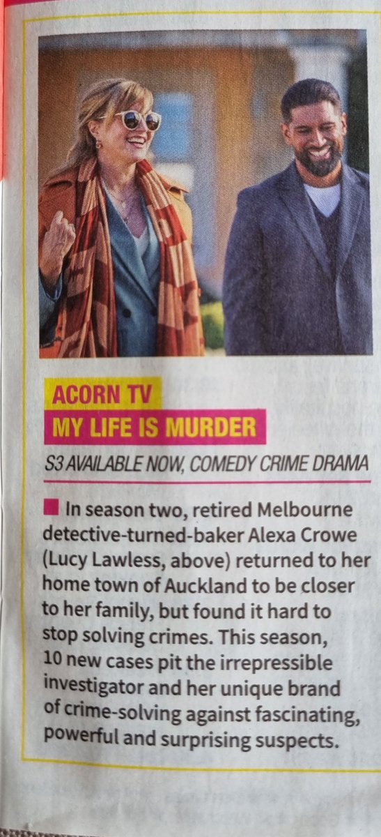 Nice to see #MyLifeIsMurder starring <a href="/RealLucyLawless/">Lucy Lawless</a> getting a bit of publicity here in Australia...(courteousy of TV Week)