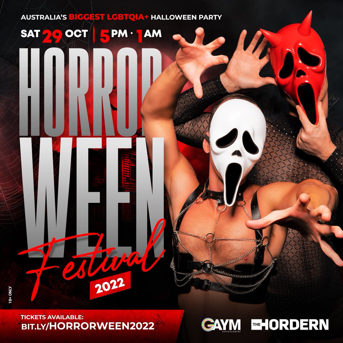 🎃 HORRORWEEN IS COMING 🎃 
Saturday, October 29th 
5pm-1am
@hordernpavilon 

Tickets - bit.ly/HORRORWEEN2022

Headlined by: @VioletChachki @gottmik @thatbitchlemon @DjAronOfficial @BethSacks @djannelouise @DJTommyLove 

#horrorween #gaymentertainment #hordernpavilon #halloween