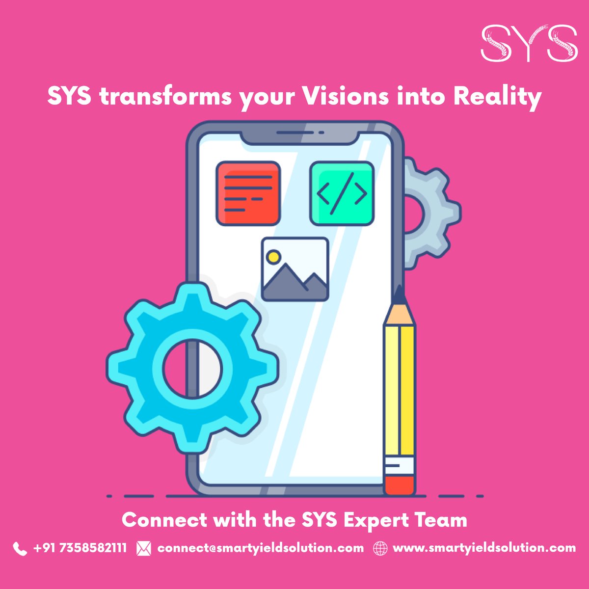 smart_yield's tweet photo. SYS transforms your Visions into Reality.
Connect with the SYS Expert Team.
Contact: +91 7358582111
Email: connect@smartyieldsolution.com
Visit: https://t.co/2idlZ9iE7O
#SYS #smartyieldsolution #mobileapp #webdevelopment #ecommerce #digitalmarketing #seo #CustomApplication https://t.co/kLu1wFxo1a
