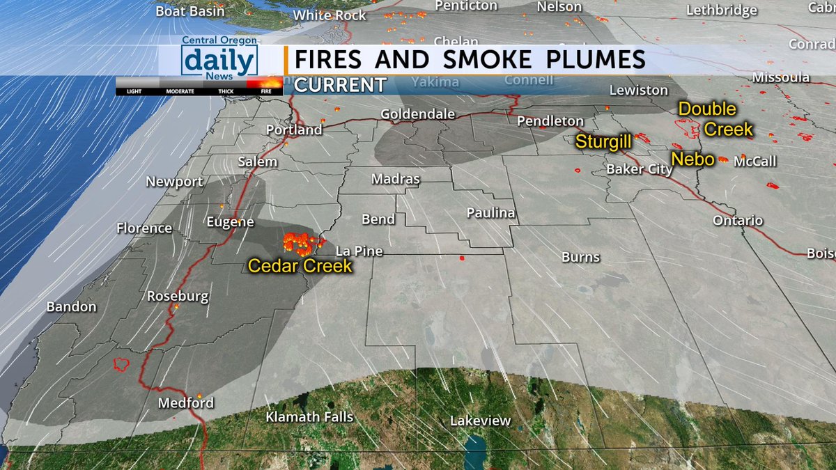 CentralOregonWX's tweet photo. Today has been mostly sunny & warm with some smoke from regional wildfires reducing our air quality. A weak & dry cold front will move through the PNW this evening & tonight. No rain is expected and a brief cooldown is on the way. #ORwx #COdaily
More > https://t.co/ft2WAeZLgw https://t.co/rNoICL9YDg