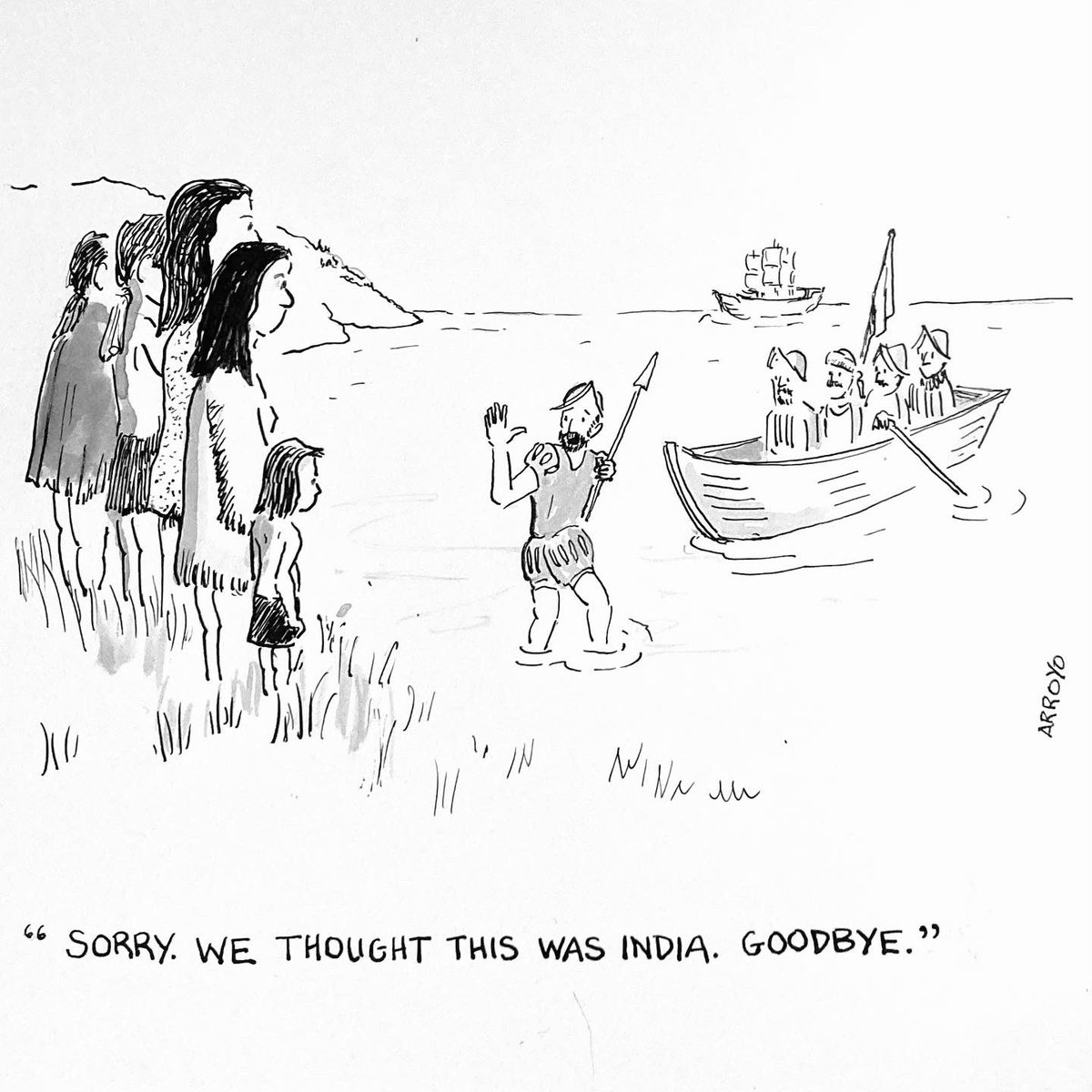 2 cartoons imagining more enlightened explorers. Thanks for letting me debut them on your show <a href="/David_Feldman_/">David Feldman</a>