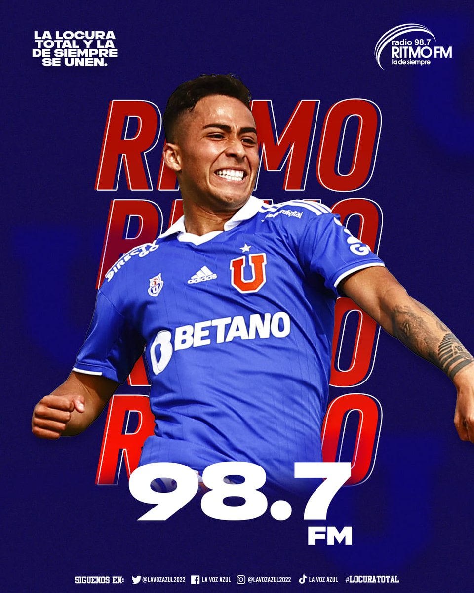 LaVozAzul_'s tweet photo. Hoy tenemos programa a las 20 horas y además de nuestro Facebook Live y el de @RadioSportChile, se nos suma desde esta jornada @Ritmo987 en San Vicente de Tagua Tagua.

Todos los azules se suman a la original #LocuraTotal 

#AguantelaU #NuncaFuimosSolo11 #VamoslaU 🦉🔵🔴 https://t.co/q6f6JNbHPJ