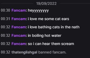 SerenaHowson's tweet photo. ⚠⚠ I wasn't going to bring attention to this but this person is following me around and harassing me when I have raided someone and it is NOT ok. They have harassed me via Twitter and Discord DMs after being banned. They have continually ban evaded on Twitch with abusive names. https://t.co/TcdLLztrOB