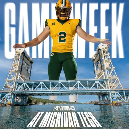 NMU_Football's tweet photo. Time for the U.P.’s biggest rivalry 😼

#4thQuarter | #CodeGreen https://t.co/SWasDeRHnt