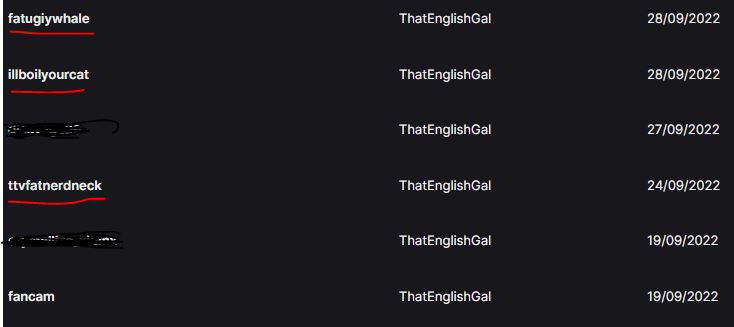 SerenaHowson's tweet photo. ⚠⚠ I wasn't going to bring attention to this but this person is following me around and harassing me when I have raided someone and it is NOT ok. They have harassed me via Twitter and Discord DMs after being banned. They have continually ban evaded on Twitch with abusive names. https://t.co/TcdLLztrOB