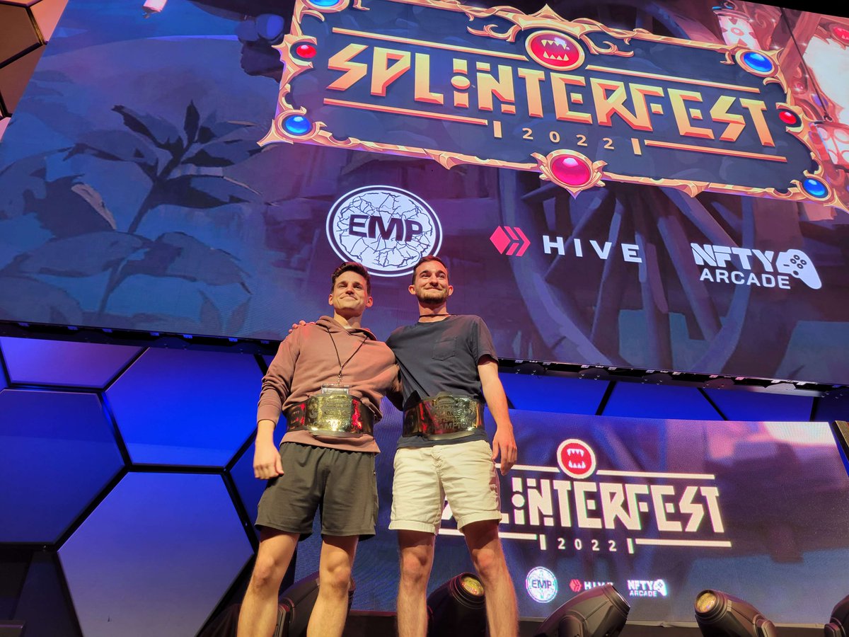 Still so excited we had TWO <a href="/YieldGuild/">Yield Guild Games</a> <a href="/YGGSPL/">YIELDGUILDGAMES SPLINTERLANDS</a> Brawlers Guild members take 1st place in the inaugural #splinterfest2022 in person tournaments! Congratulations to Brybro and DToughStuff for bringing home the win !!