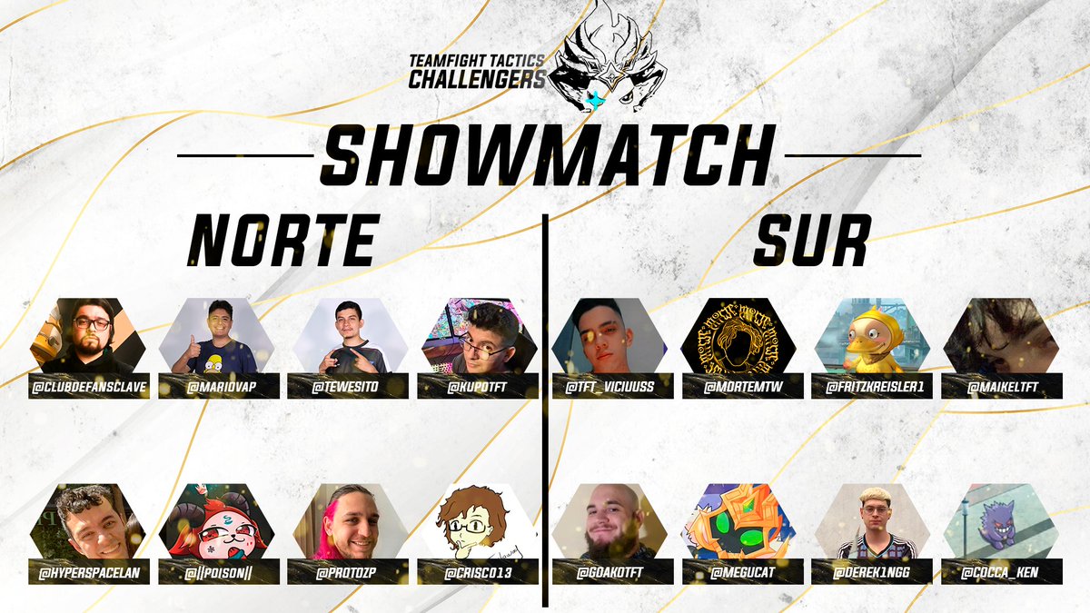 ⚡️ESTRATEGAS LISTOS⚡️

Estos son los 16 invitados al showmatch previo a #TFTChallengersMexico!
Vayan a apoyar a su región y estratega favorito el día miércoles y jueves ✨🥳

🇲🇽 18:30 PM
🇦🇷 20:30 PM
📺twitch.tv/ligesports

Somos #LaLIG 🎮
