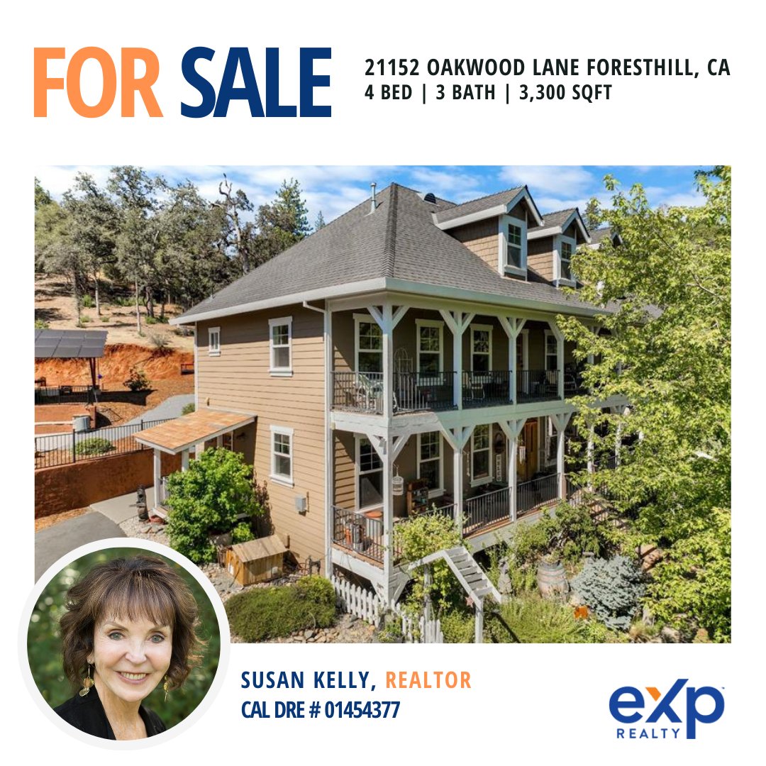 SusanKellyHomes's tweet photo. 📍 21152 Oakwood Ln, Foresthill, CA 95631
💰 $1,450,000

Get more info here >> https://t.co/sT29GjhsnZ

Call me if you have any questions 
Susan Kelly
DRE # 01454377
☎️ 530-913-5474

#forsale #foresthill #realtor #realtorsofinstagram #susankelly #susankellyrealtor #countryliving https://t.co/i8NGBh77QC