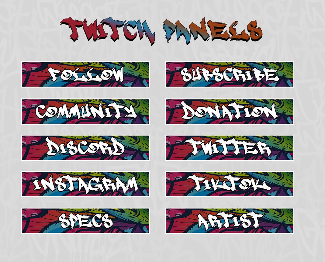 Mika_adams12's tweet photo. Twitch panels, badges and banner for @punnkttv
#Twitch #CommissionsOpen #SmallStreamer #Streamer #TwitchAffiliate #GraphicDesigner #graffitiart #EmoteArtist #TwitchEmotes #Animator #ArtistsOnTwitter #Animation #AnimatedEmoteArtist #Illustration #Emotes #MakeEmotes #Badges #GFX https://t.co/OFSn5Ia7UM