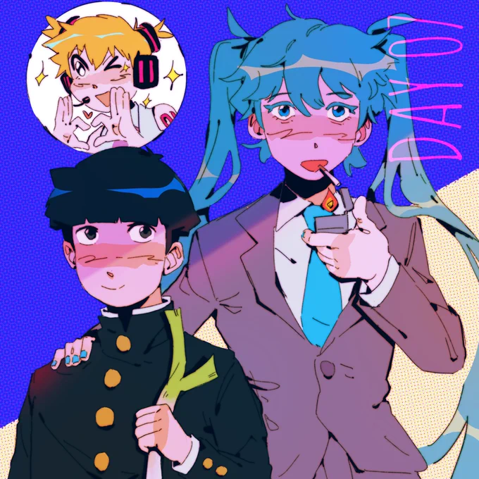 Crossovers for mikutober 7-9  miku psycho 100, houseki no miku and miku hat atelier 