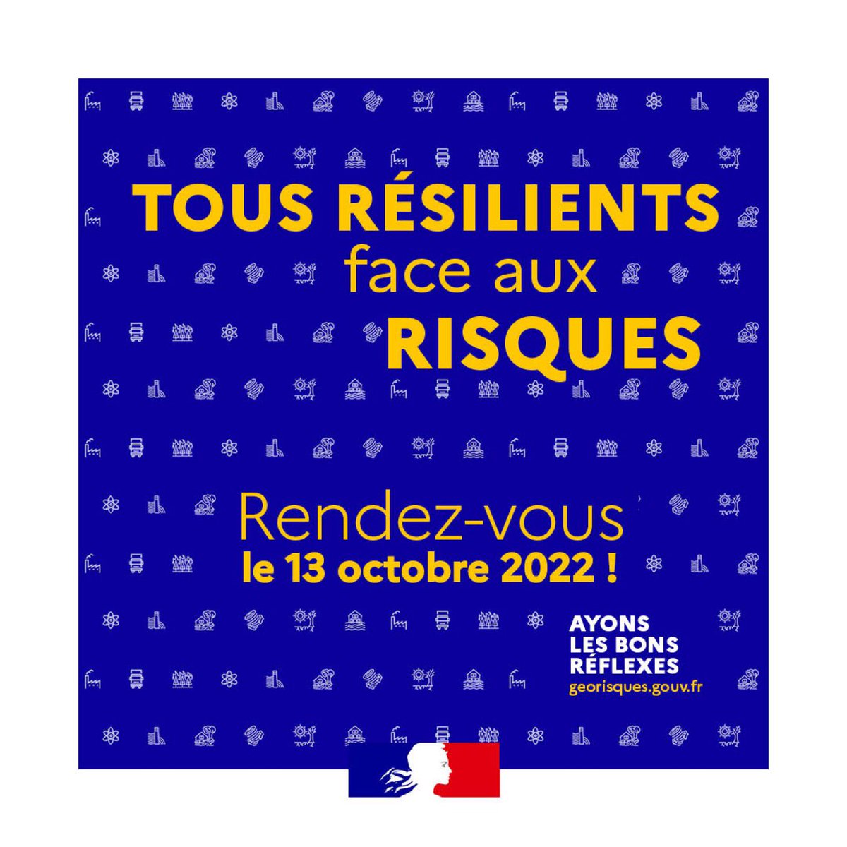 iffo_rme's tweet photo. #AyonsLesBonsRéflexes #TousResilients #RisquesMajeurs #ISDR 
✅ Le 13 octobre, c'est la 1ère journée nationale 🇫🇷 "Tous résilients face aux risques" (journée internationale de l’ #ISDR) https://t.co/HaNuGQ33Lq