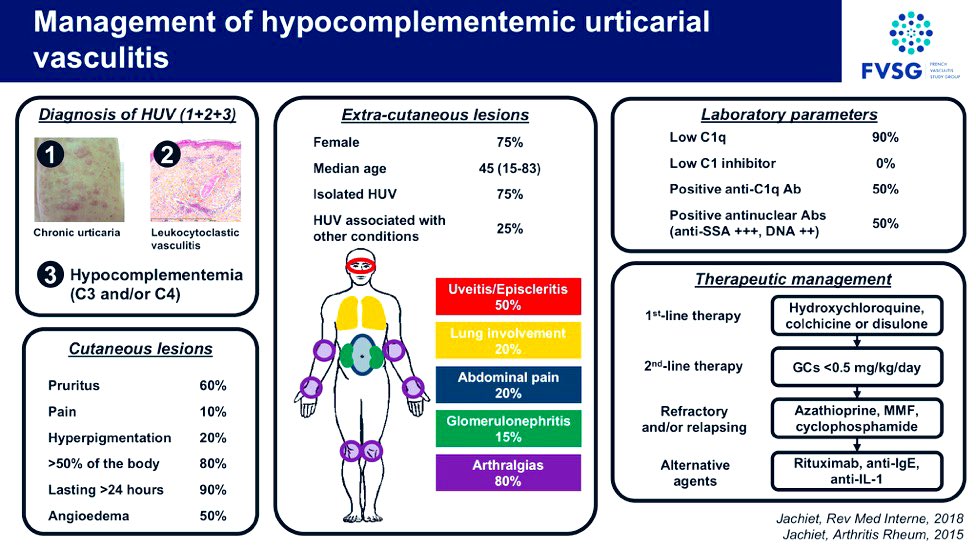 AshimaMakol's tweet photo. When you see a patient with Resistant #hives (>24h, leave bruises, tender/painful) &amp; probable #HUVS 👉 You dig out the absolutely brilliant infographic you once saved! Credit @TerrierBen 👌

#HypocomplementemicUrticarialVasculitis
#ChronicUrticaria
#MedTwitter 
#RheumTwitter https://t.co/GAu1Oartjd