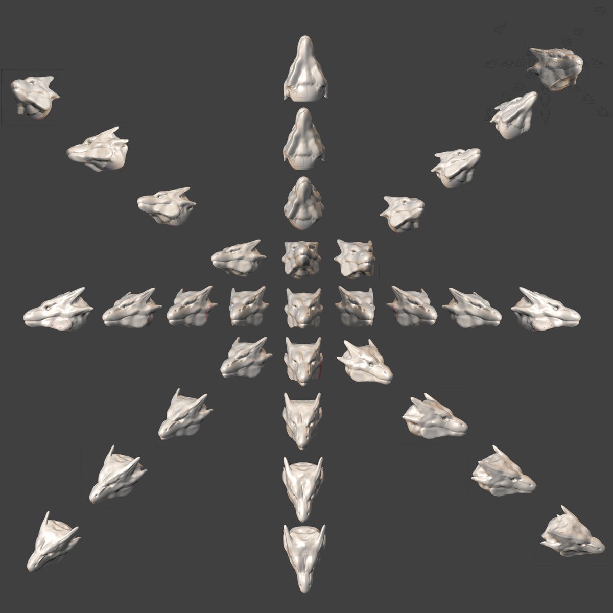 I've been commissioned to draw a dragon with 100 heads, So I made this to help me with the angle and position of each head
I'm posting it to help anyone who needs a specific angle for a dragon head for reference! Hopefully it will be helpful for someone