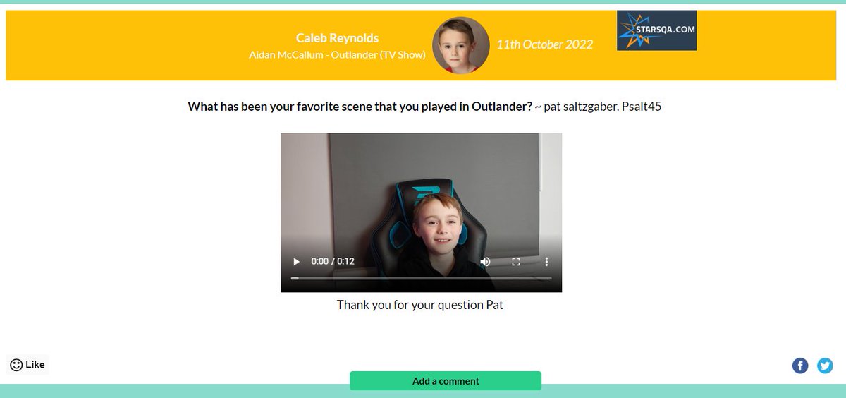 StarsQA's tweet photo. #starsQA
@CalebReynolds22 answers this question WHAT HAS BEEN YOUR FAVORITE SCENE THAT YOU PLAYED IN @Outlander_STARZ ? https://t.co/AXJvjIVpvQ
#calebreynolds #outlander #childactor #younghollywood #actor #industrykids #actorslife #short #tvshow #movie #voiceover https://t.co/L04LWRoZST