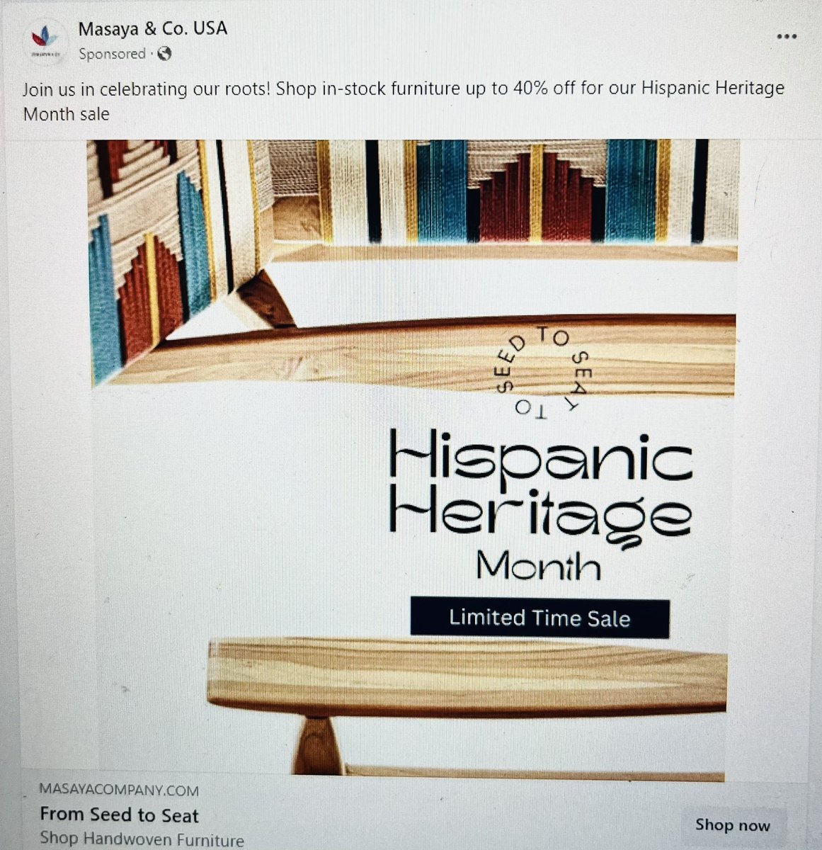 andycheco's tweet photo. This is a Hispanic Heritage Month failed effort @masayacompany. Hispanic Heritage Month is not about commercializing to boost sales, it’s about celebrating, supporting &amp; highlighting the community. Even if your roots are a part of that community #HispanicHeritageMonth #HHM #fail https://t.co/w3UDPyps9g