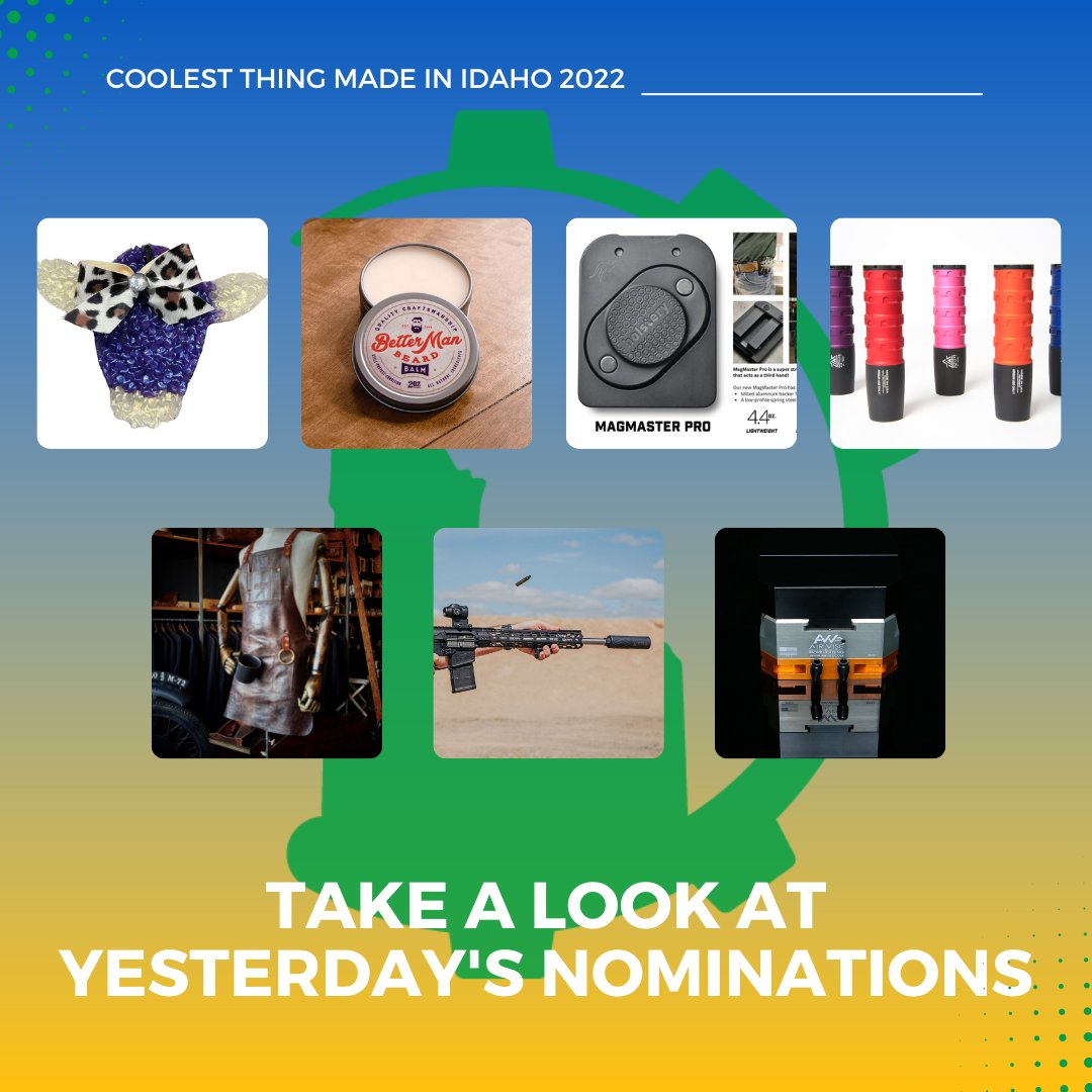 idmfg's tweet photo. Check out this weekends #CoolestThingID nominated products.

Learn more about the products and companies online... https://t.co/uD7o6Oxn2a

Thank you to our sponsor Idaho Power
#idmfg #mfgday22 #CoolestThingID #madeinidaho #manufacturing #madeintheusa https://t.co/3X33HJLm0T