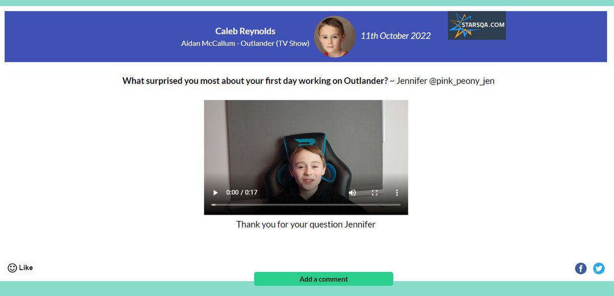 StarsQA's tweet photo. #starsQA
@CalebReynolds22 answers this question WHAT SURPRISED YOU MOST ABOUT YOUR FIRST DAY WORKING ON @Outlander_STARZ ? https://t.co/AXJvjIVpvQ
#calebreynolds #outlander #childactor #younghollywood #actor #industrykids #actorslife #short #tvshow #movie #voiceover https://t.co/a7njxtIkrb