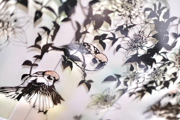 チュンコレ今回の展示に参加しているチュンちゃんたちです#ちゅん活#切り絵 