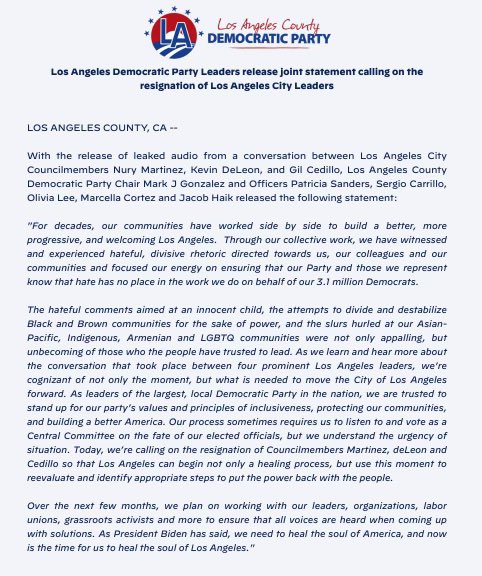 LADemocrats's tweet photo. Joint statement from LA County Democratic Leaders https://t.co/MvTjFOGuB2