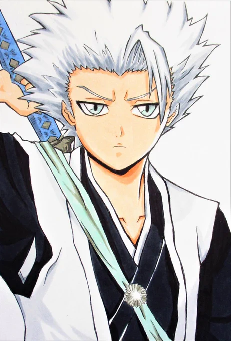 BLEACHの日番谷冬獅郎です(再投稿です) ボールペンとコピックで描きました 少し修正しました #BLEACH #日番谷冬獅郎 #アナログ #イラスト #絵描きさんと繫がりたい #コピック #illustraion