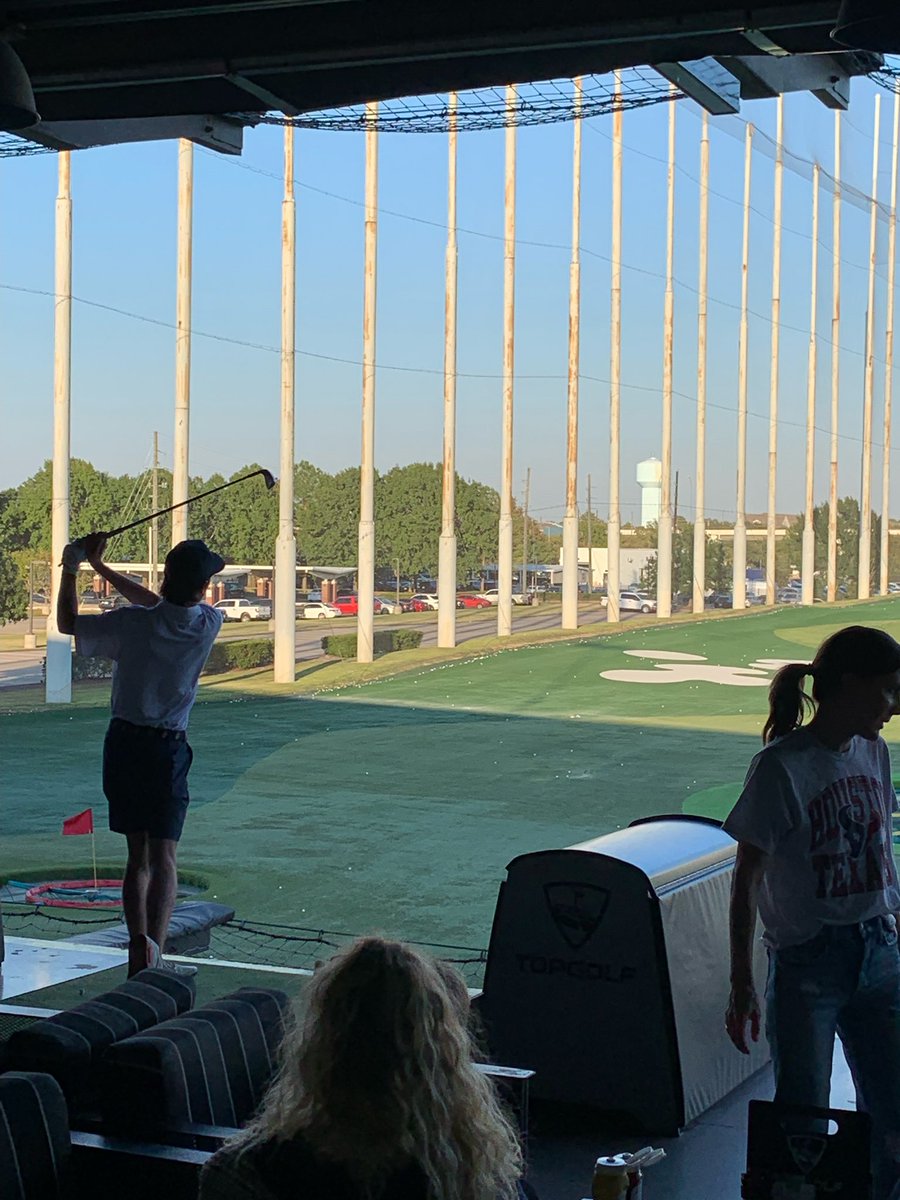 The Team Jack Topgolf Classic is underway! 👊🏼 Thanks to the sponsors, golfers, <a href="/RBrex34/">Rex Burkhead</a> &amp; teammates for coming out to raise research funds and awareness for childhood brain cancer, the #1 cancer cause of death in kids. <a href="/topgolfhouston/">Topgolf Houston</a> <a href="/texanscare/">TexansCare</a> #texans #fundthecure #rexburkhead