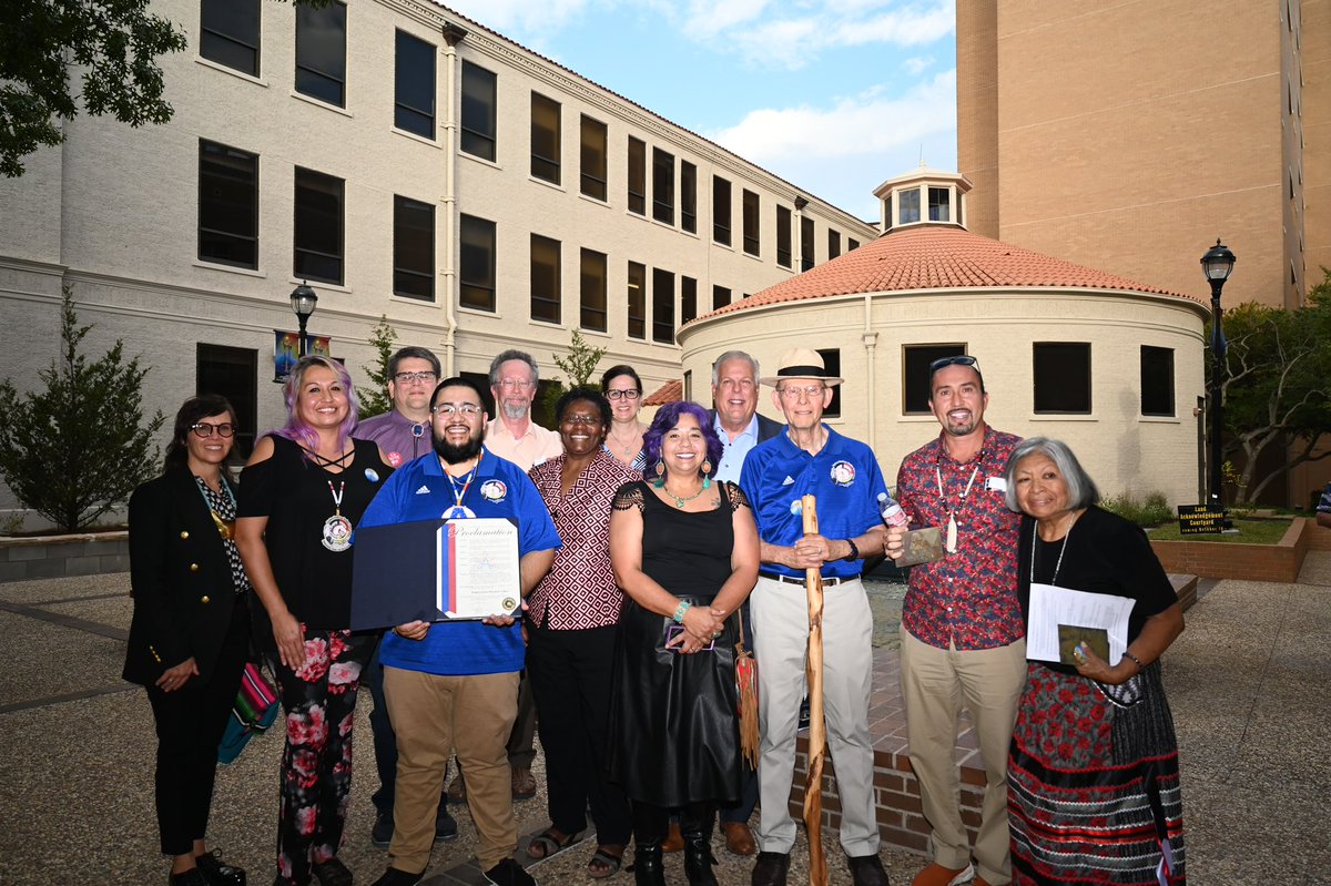UTAProvost's tweet photo. Honored to be a part of UTA’s Indigenous Peoples Day, and commemorate the history of our Native American community and the land on our campus. Thank you to our faculty and staff, @utsystem partners, and our NASA students for your hard work. https://t.co/Sj4Um7seGh