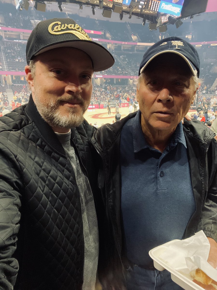At the game with my dad. Go <a href="/Cavs/">Cleveland Cavaliers</a>! 🏀🔥#LetEmKnow