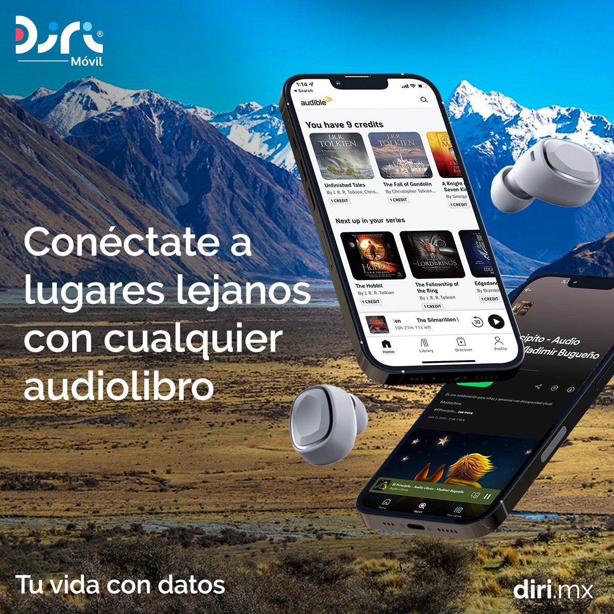 diri_mx's tweet photo. Disfruta tus audiolibros desde cualquier lugar con Diri. 📖🤓👉🏻https://t.co/RgA77Cxl9l
#Diri #Telefonia #Movil #4G #5GReady #Red #LTE #GB #TelefoniaMovil #Conexión #NuevaTelefonía #GranRed #Conéctate #MantenteConectado #GranConexión #GranRed #ConectandoMejor #Audiolibros https://t.co/NLClGXdMK1
