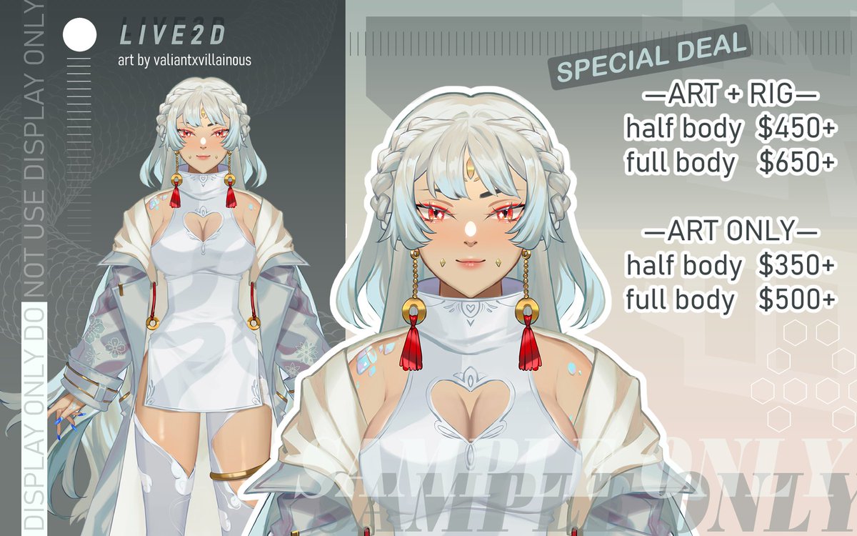 Hi hi everyone!! I'd love to try taking live2d commissions so I'm offering one slot at a special price! Please DM me for more info~ 

#Live2D #Live2dCommissions #Vtuber