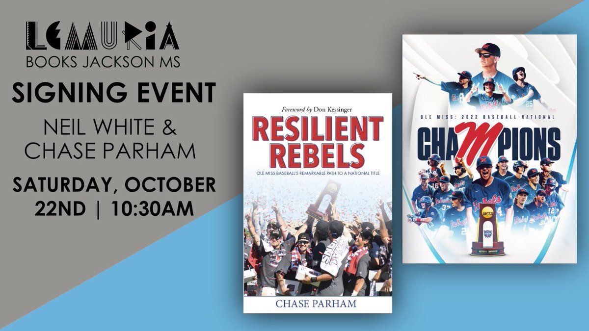 Thank you to @SEConCBS for the assist next week. Come hang with us and pick up some books at @LemuriaBooks before #OleMiss and LSU at 2:30.