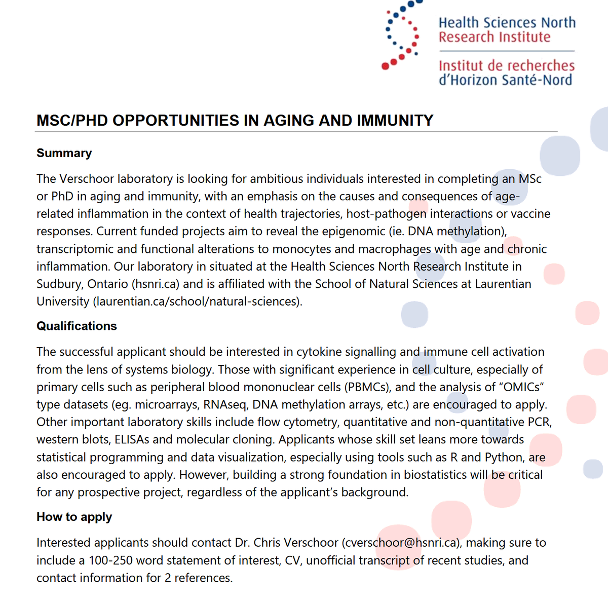 MsMacrophage's tweet photo. Great opportunity to work with an excellent supervisor  on the topic of #aging &amp; #immunology. #firstgenSTEM #BlackinSTEM #QueerInSTEM #WomenInSTEM https://t.co/0U2LrcFeBl